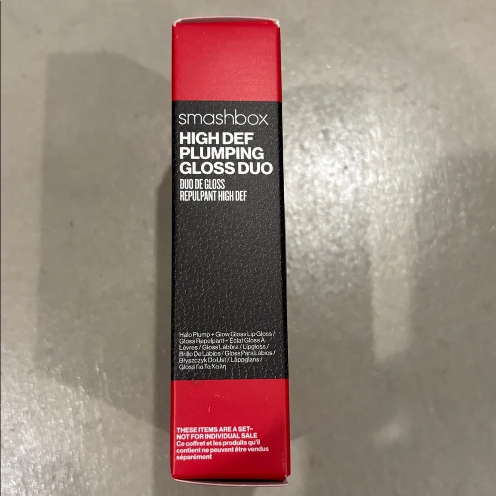 Smashbox Bundle: HighDef Plumping Lip Gloss Duo + Cult Fave Makeup Bag w giftbag
